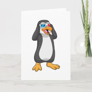 Carte Pingouin avec lunettes