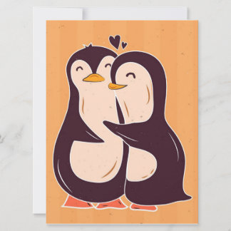 Carte Pingouin couple | Penguin Lover Cute Wife Valentin