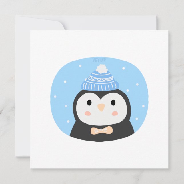 Carte Pingouin de Noël (Devant)