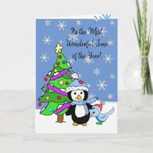 Carte Pingouin de Noël Joyeux Personnalisé