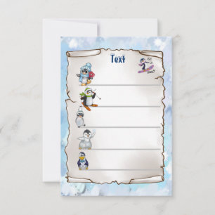 Carte Pingouin d'hiver