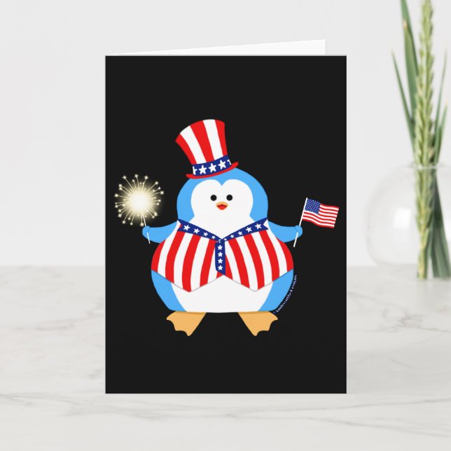 Carte Pingouin patriotique (Devant)