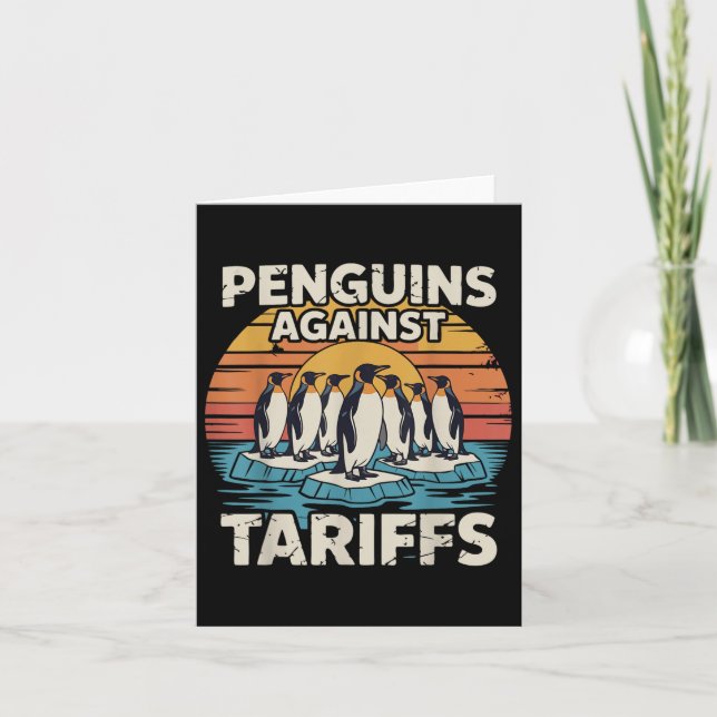Carte Pingouins amusants contre les tarifs Tarifs Anti T (Devant)