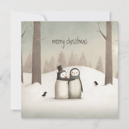 Carte Pingouins Noël