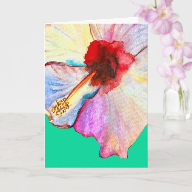 Carte Pink aquarelle tulipe art (Orchidée)