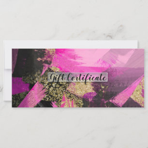 Carte Pink Black Gold Parties scintillant Certificat cad