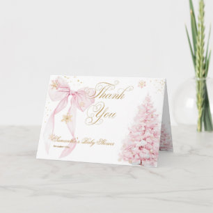 Carte Pink Bow Cold Outside Baby Girl Douche Merci