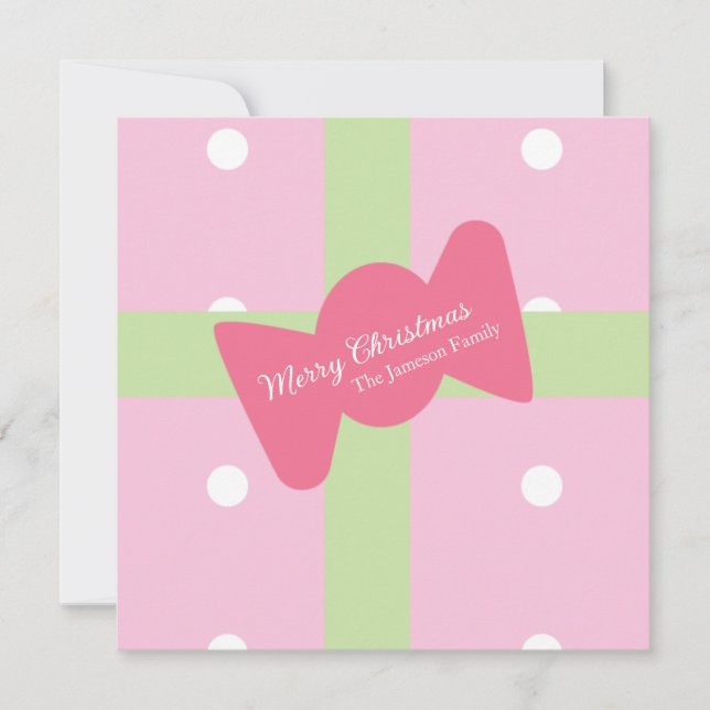 Carte Pink Christmas Present Family  (Devant)