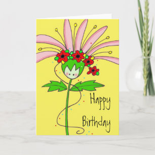 Carte Pink Daisy Joyeux Anniversaire