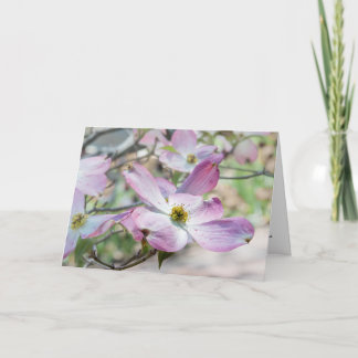 Carte Pink Dogwood Blossoms Christian Note Card 