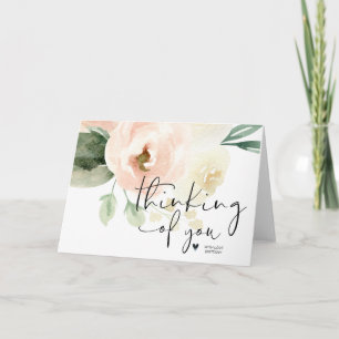Carte Pink Floral Penser de vous Encouragement