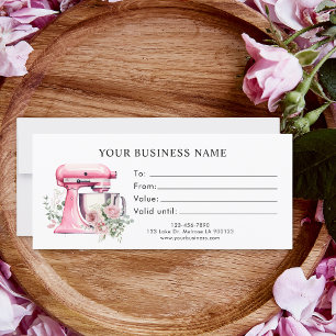 Carte Pink Floral Stand Mixer Boulangerie Certificat cad