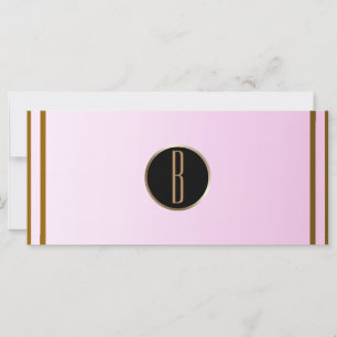 Carte Pink Gold brillant Glam Monogramme Certificat cade