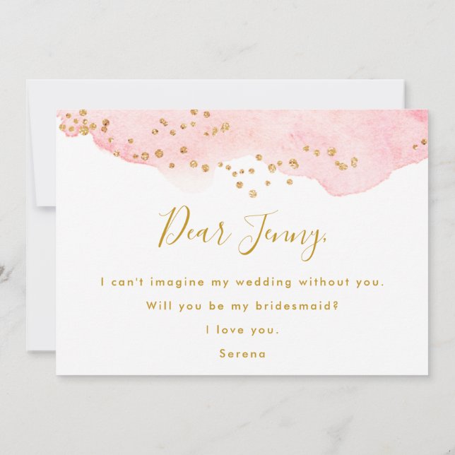 Carte Pink Gold Serez-Vous Ma Femme D'Accueil (Dos)