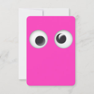 Carte Pink Googly Eyes Saint Valentin