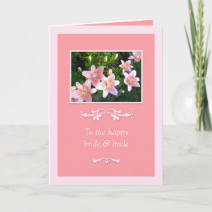 Carte Pink Lilies Mariée et Mariage