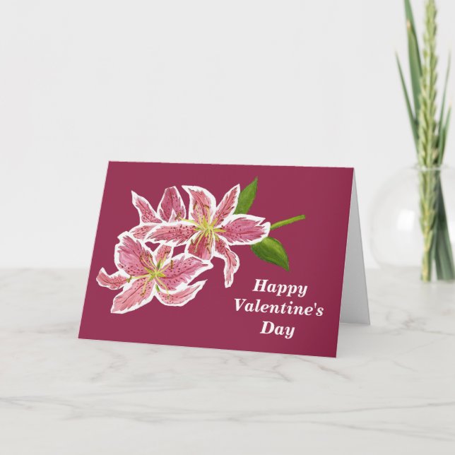 Carte Pink Lily Valentine (Devant)
