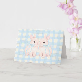 Carte Pink Marshmallow Bunny Rabbits Easter