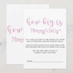 Carte Pink Minimalist Script How Big Is Mommy’s Belly