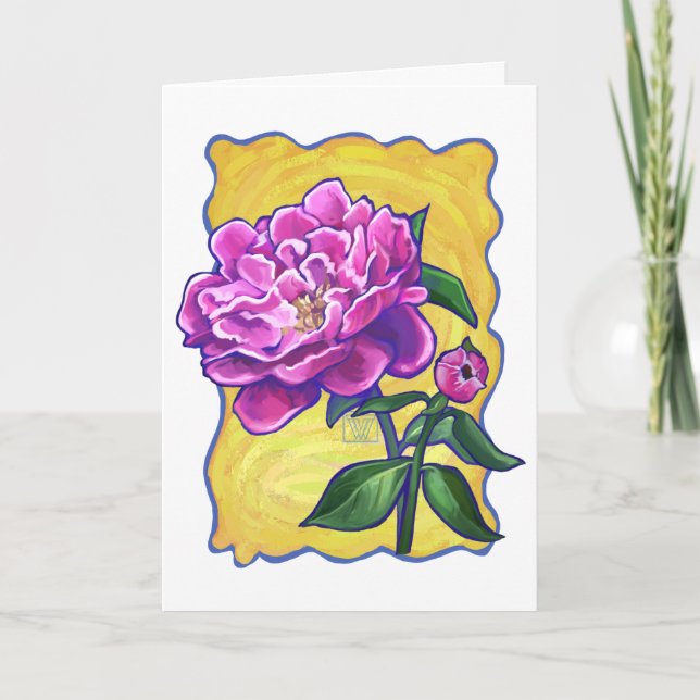 Carte Pink Peony Art Bonne fête des mères (Devant)