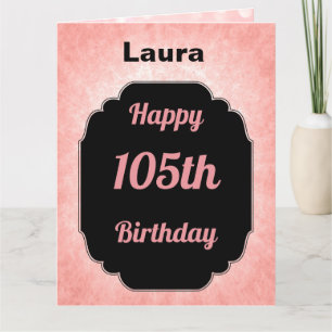 Carte Pink personnalisé Joyeux 105e anniversaire