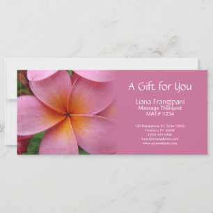 Carte Pink Plumeria Massage ou Certificats Cadeaux Spas