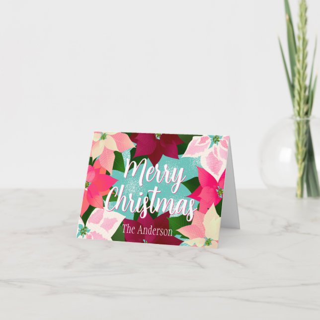 Carte Pink Poinsettias (Devant)