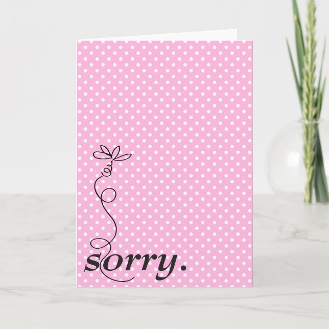 Carte Pink Polka Dot Désolé (Devant)