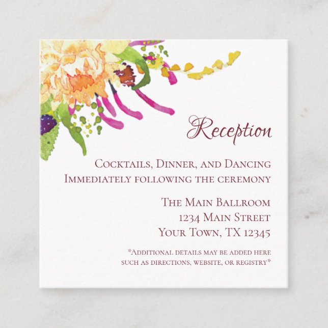 Carte Pink Poppy Garden Recepton Card (100 ct) (Devant)