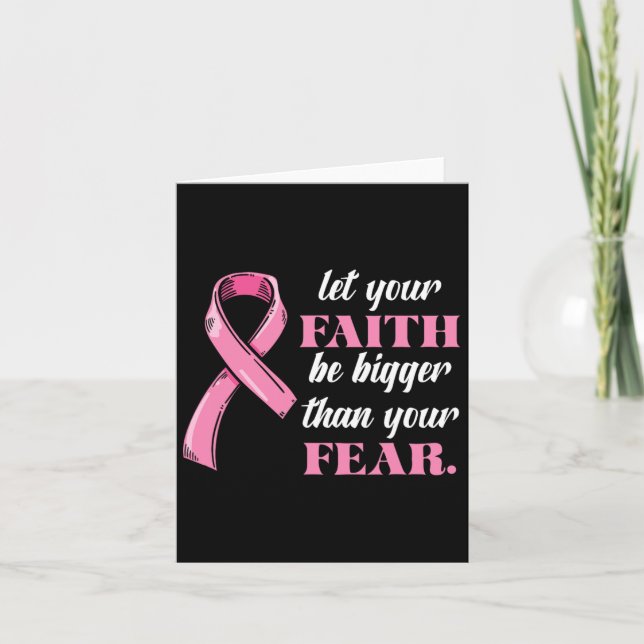 Carte Pink Ribbon Faith Breast Cancer Sensibilisation Cr (Devant)