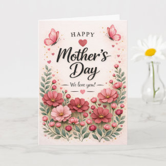 Carte Pink Rose Floral Mother’s Day Card