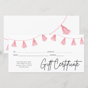 Carte Pink Script Logo Certificat cadeau d'entreprise