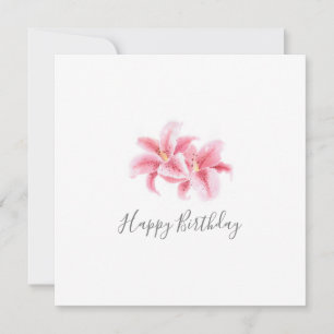 Carte Pink Stargazer Lys Aquarelle
