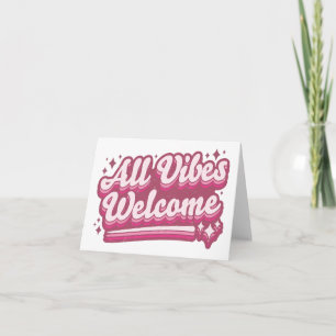 Carte Pink Toutes les Vibes Bienvenue Typographie