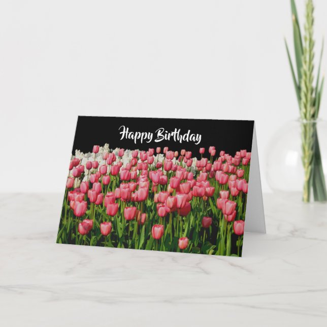 Carte Pink Tulip Joyeux anniversaire (Devant)