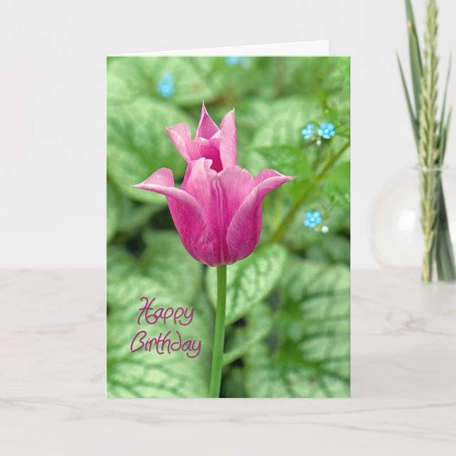 Carte Pink Tulip Joyeux anniversaire (Devant)