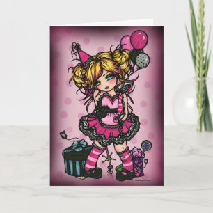 Carte Pink Zebra Anniversaire Fée Imaginaire Art