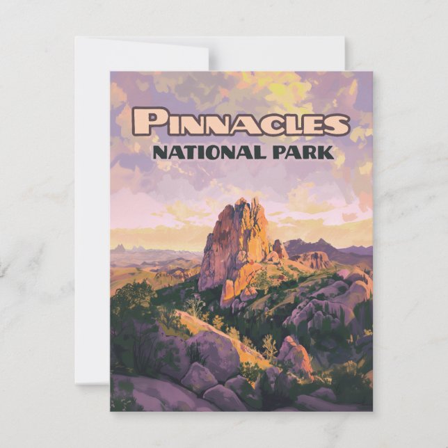 Carte Pinnacles National Park Buttes California (Devant)