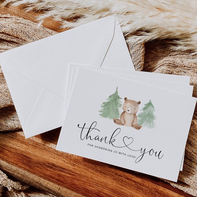 Carte Pins petit ours baby shower merci (Créateur téléchargé)