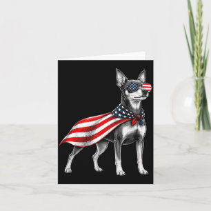 Carte Pinscher Nain Drapeau Américain 4 Juillet