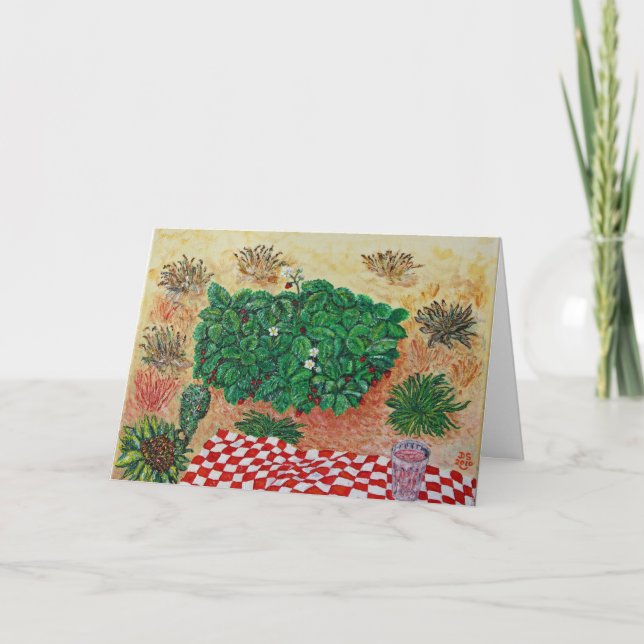 Carte Pique-nique de fraise avec peu de doute (Devant)