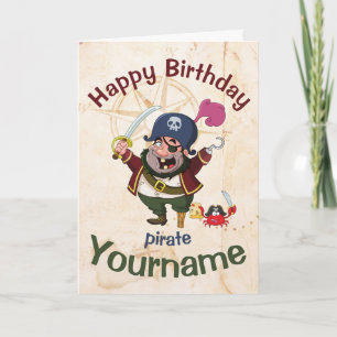 Carte Pirate Anniversaire Lumineux Carton joyeux