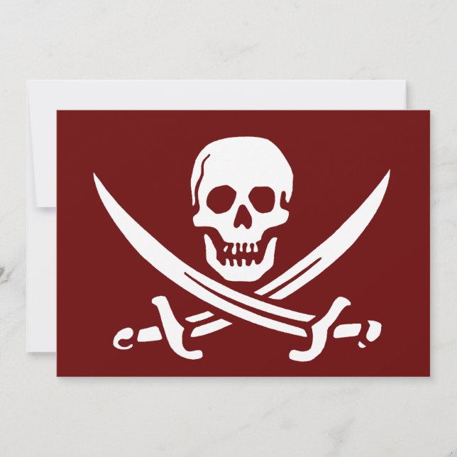 Carte Pirate crâne et épées, Jolly roger (Devant)