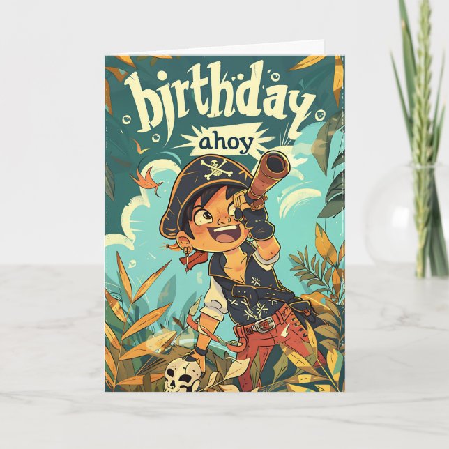 Carte Pirate d'anniversaire ! (Devant)