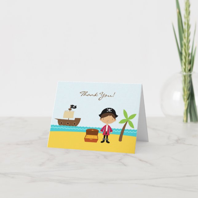 Carte Pirate pliée Merci (Devant)