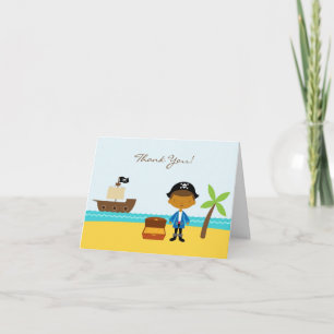 Carte Pirate pliée Merci