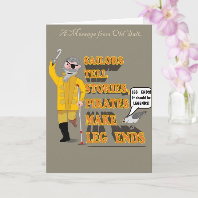 CARTE PIRATE; VIEUX LOUP DE MER (Orchidée)