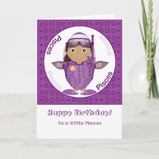 Carte Pisces Girl - Joyeux anniversaire