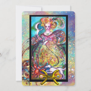 CARTE PISCES, LUNE DAME, ASTROLOGIE TAROTE ZODIAC ANNIVE