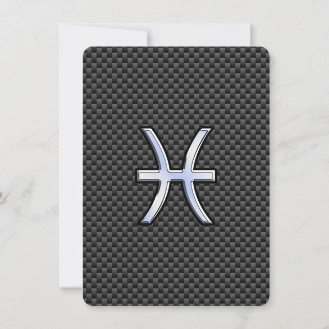 Carte Pisces Zodiac Sign on Carbon Fibre Print (Devant)